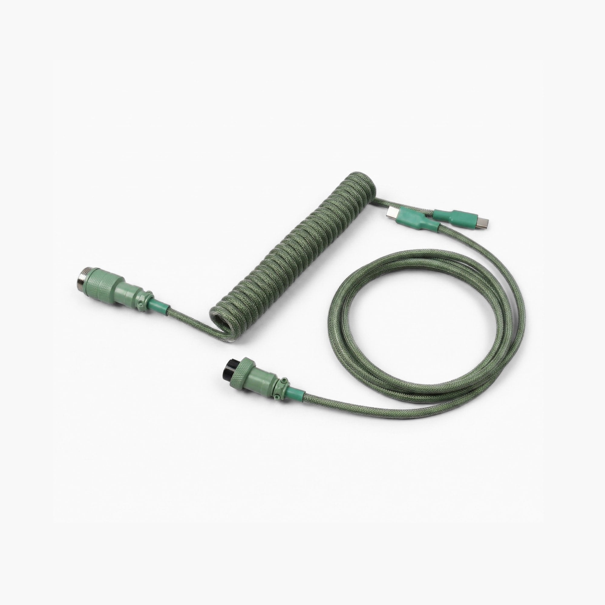 Military Green Coiled Keyboard Cable