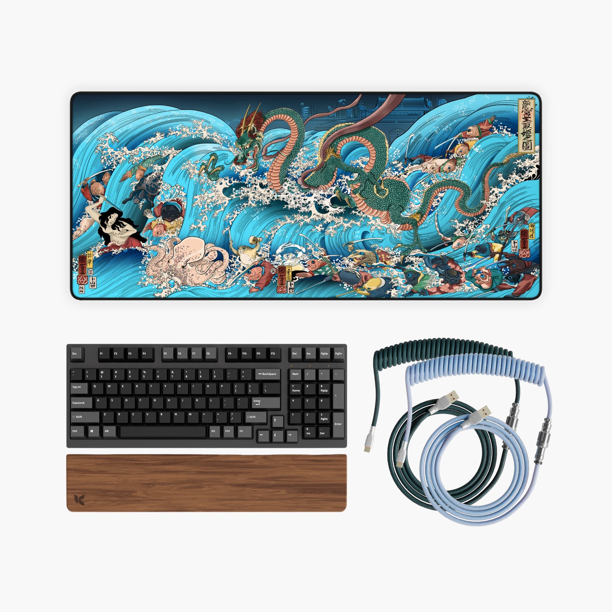 Mousepad + Wrist Rest + Cable Bundle