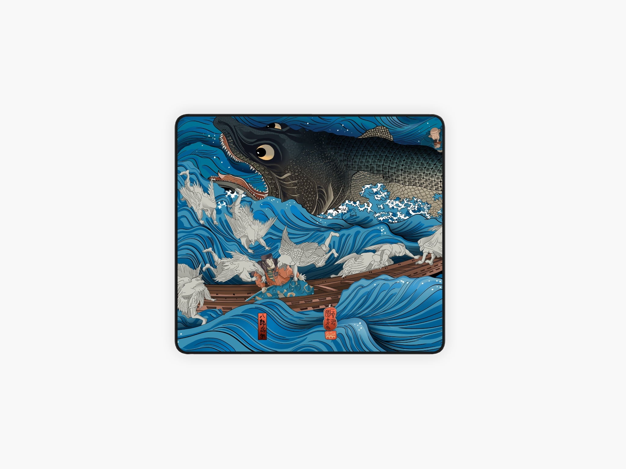 TAMETOMO RESCUED BY TENGUS, BY KUNIYOSHI