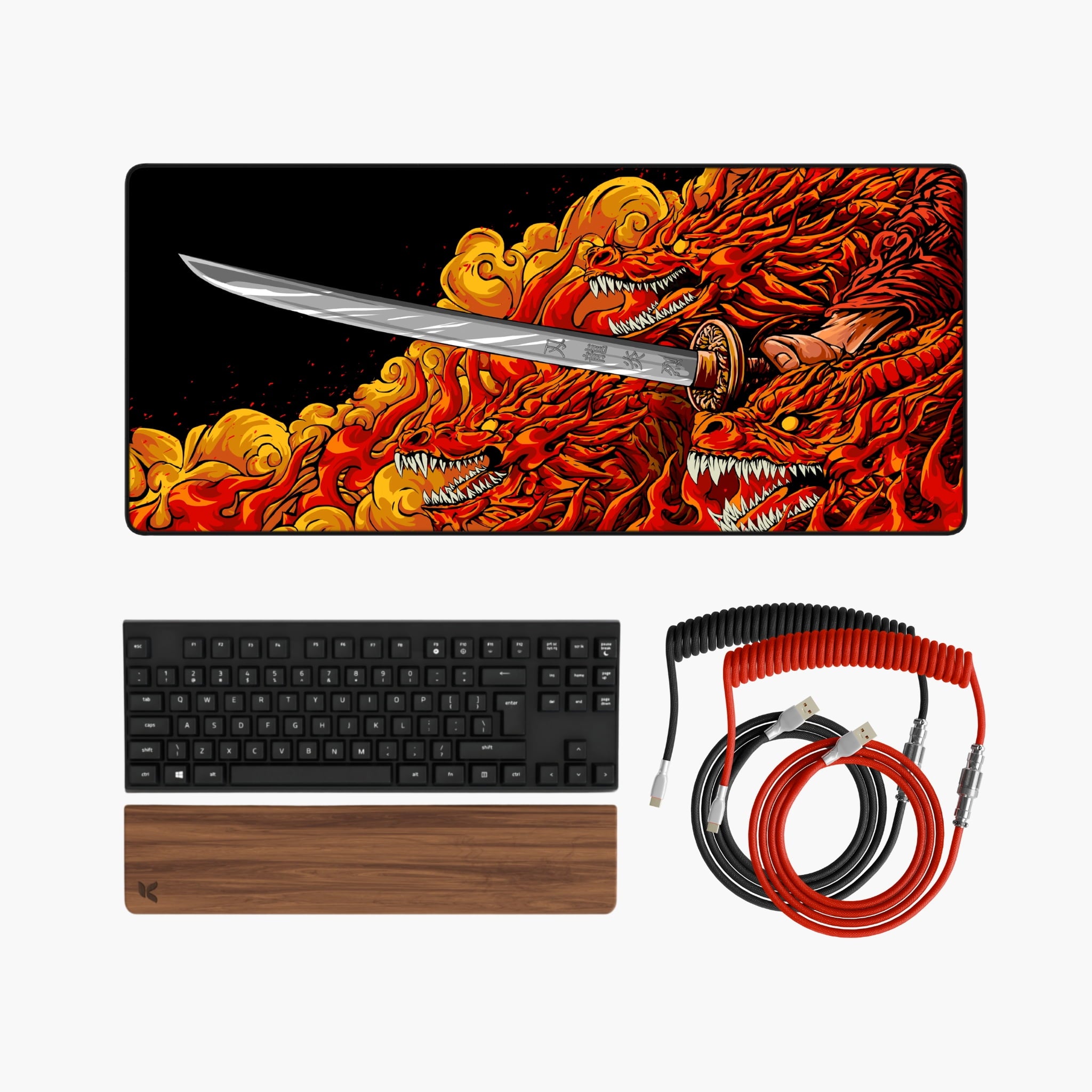 Mousepad + Wrist Rest + Cable Bundle