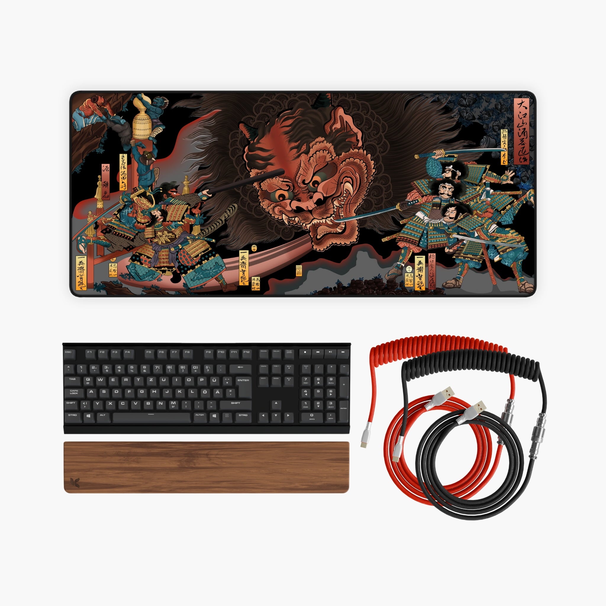 Mousepad + Wrist Rest + Cable Bundle