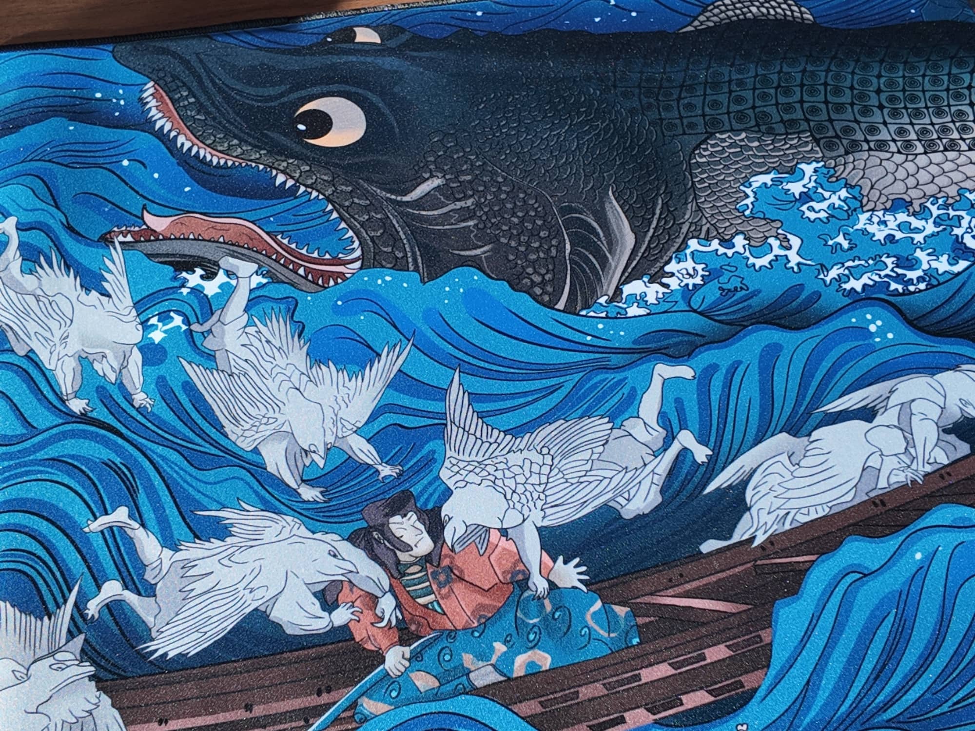 TAMETOMO RESCUED BY TENGUS, BY KUNIYOSHI