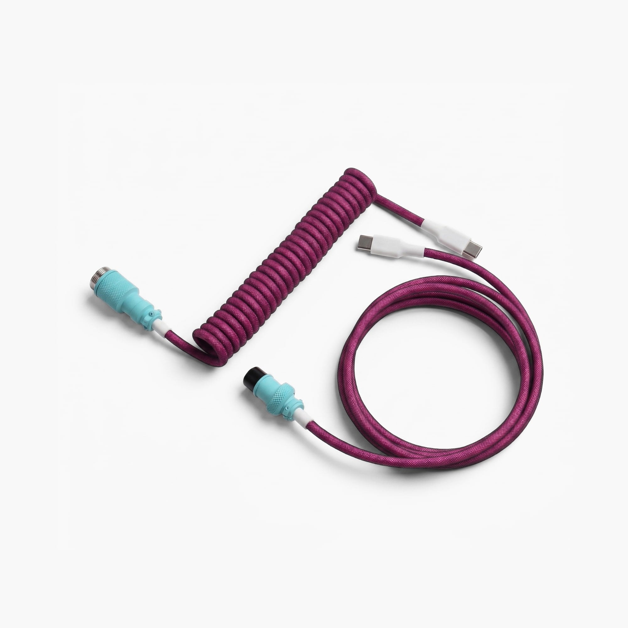 Raspberry Magenta Coiled Keyboard Cable