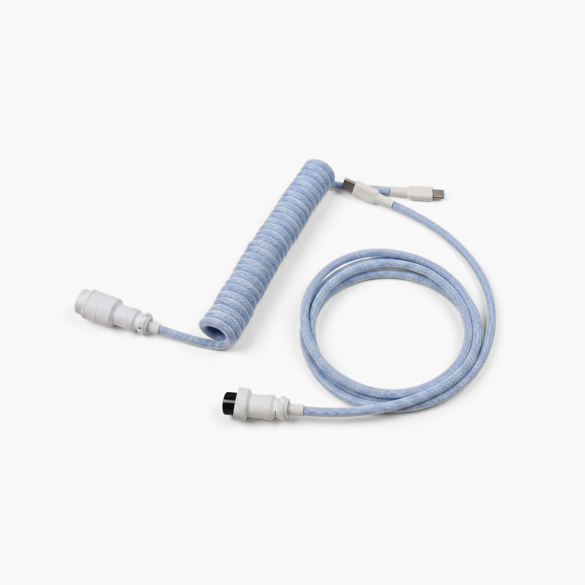 Arctic Blue Coiled Keyboard Cable