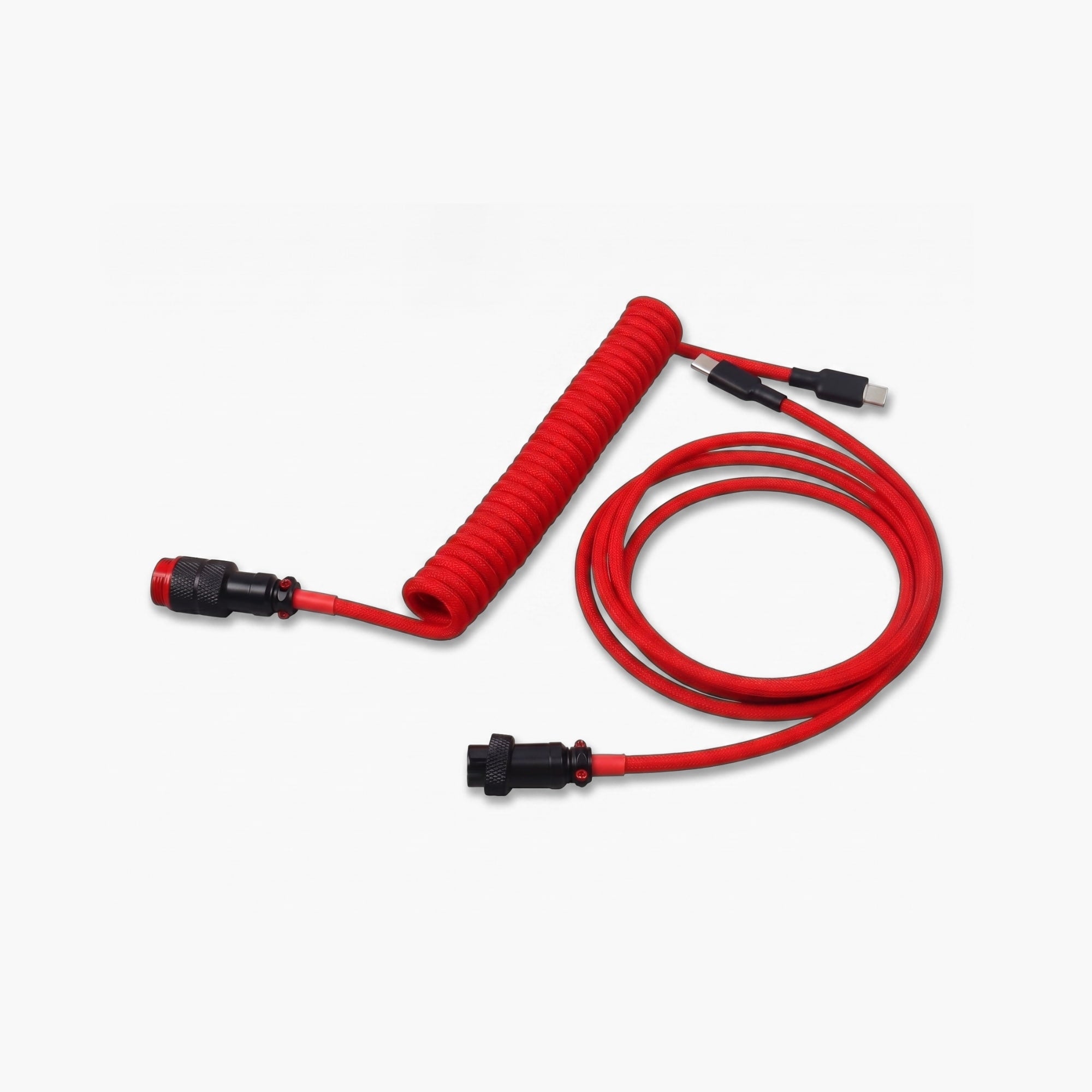 Crimson Red Coiled Keyboard Cable