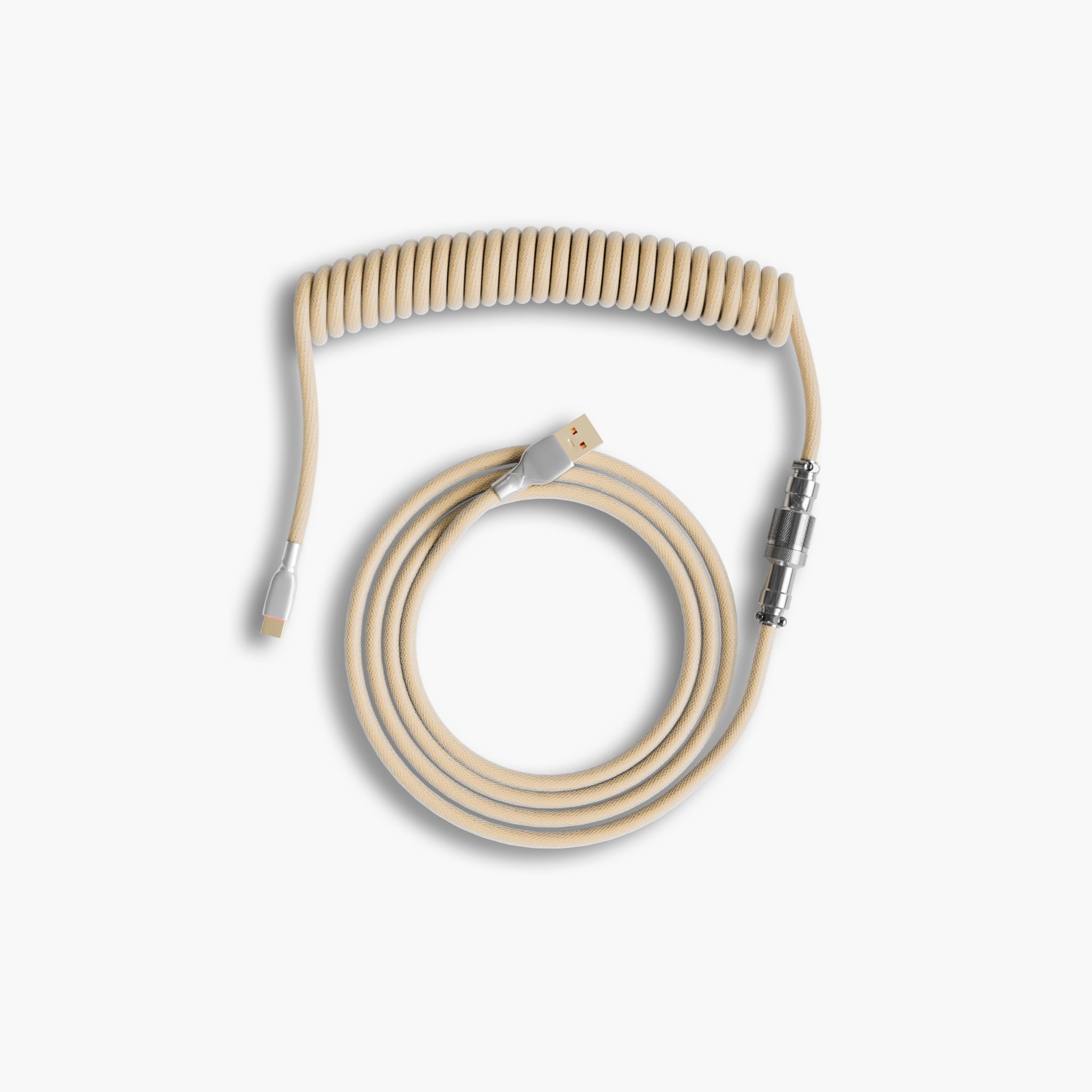 Beige Coiled Keyboard Cable