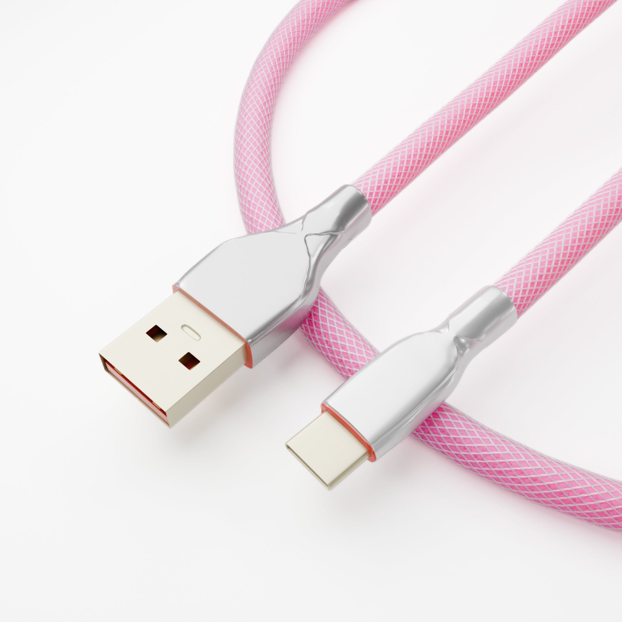 Cable de teclado enrollado rosa