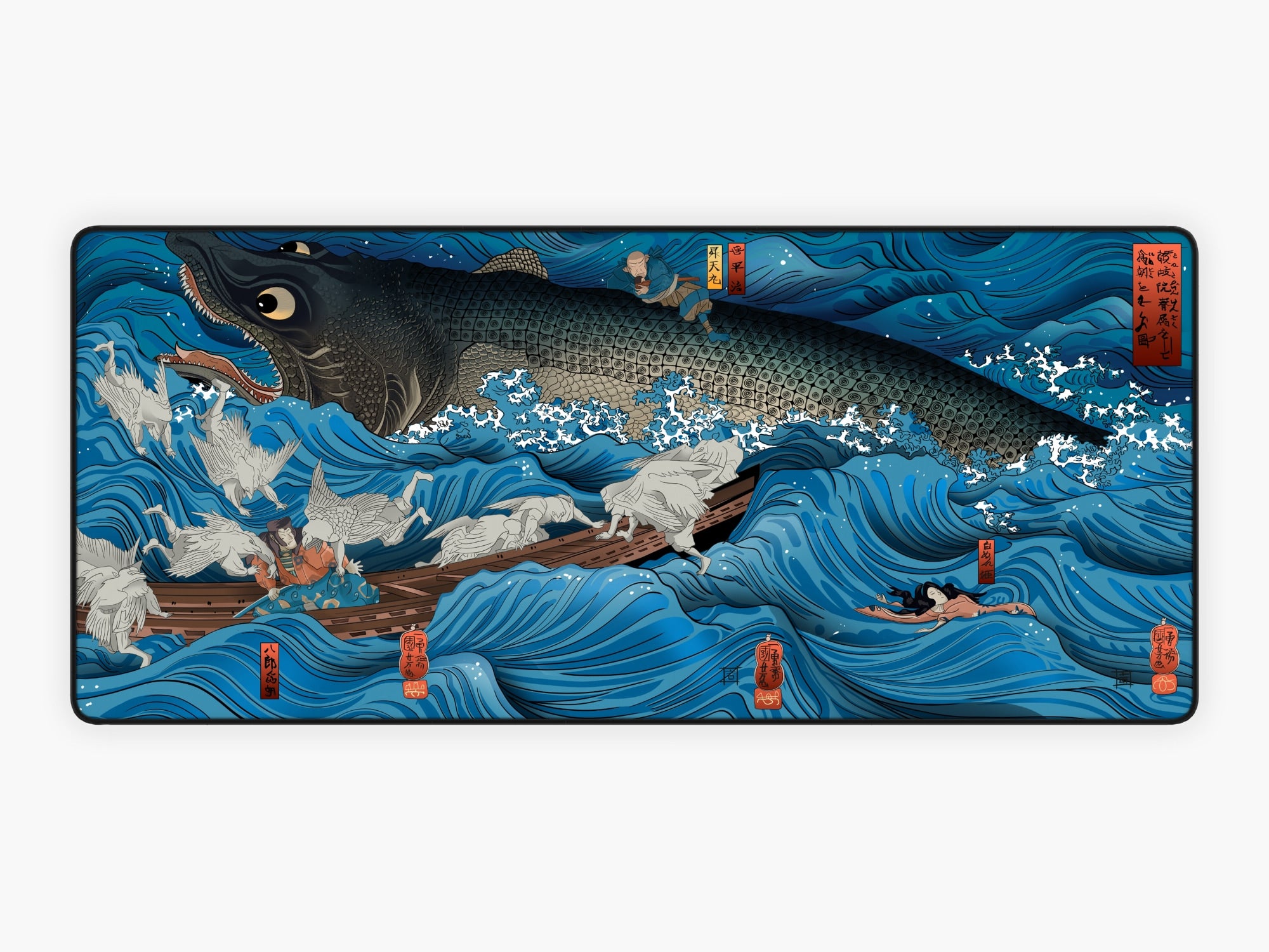 TAMETOMO RESCUED BY TENGUS, BY KUNIYOSHI