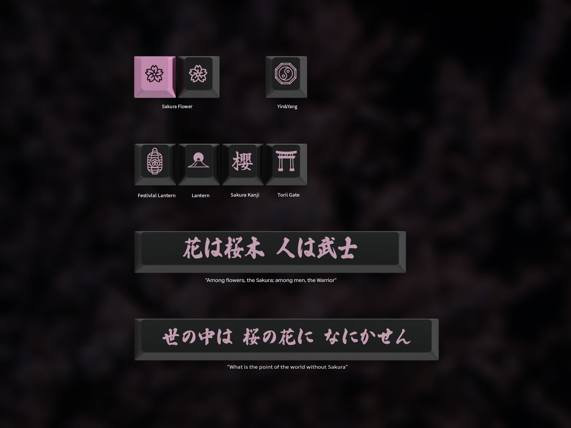 "Night Sakura" Custom Keycap Set