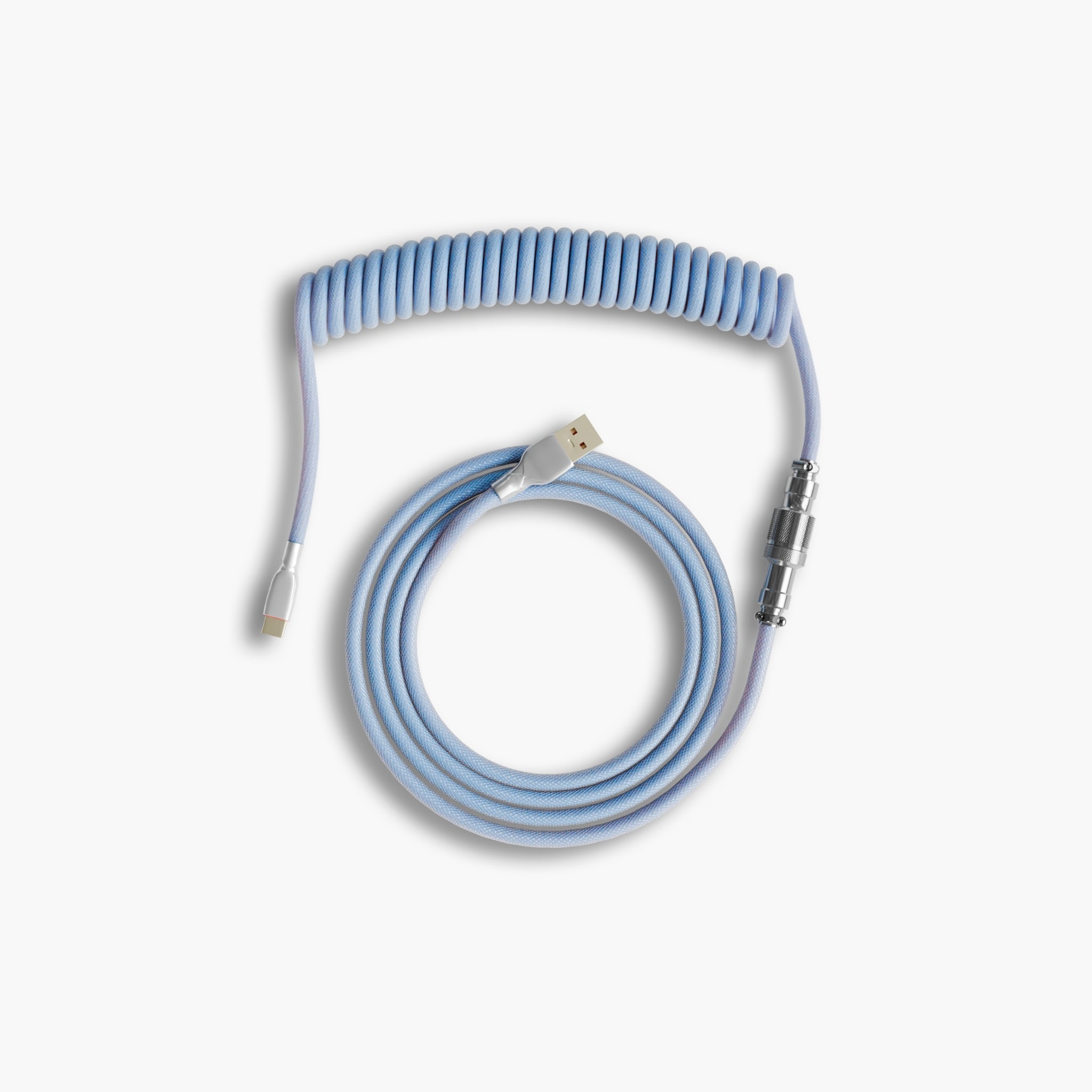 Light Blue Coiled Keyboard Cable
