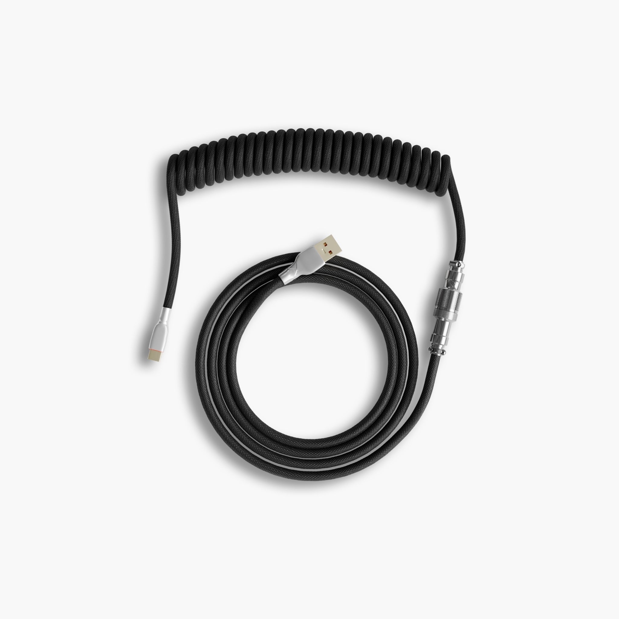 Black Coiled Keyboard Cable