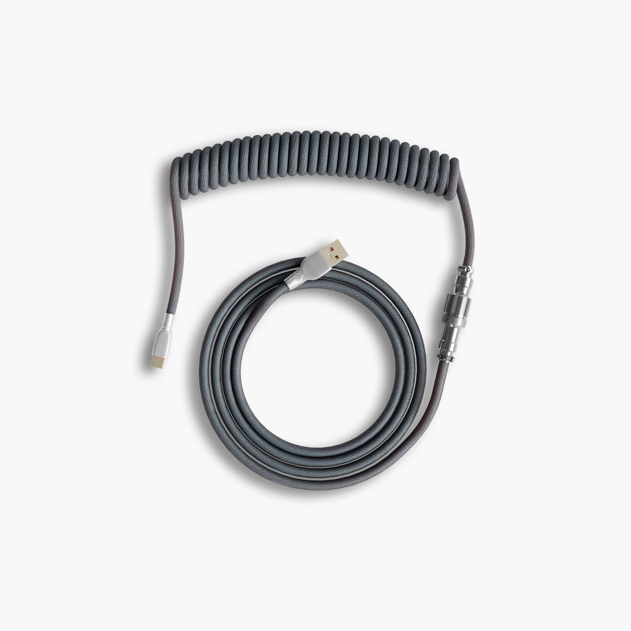 Grey Coiled Keyboard Cable