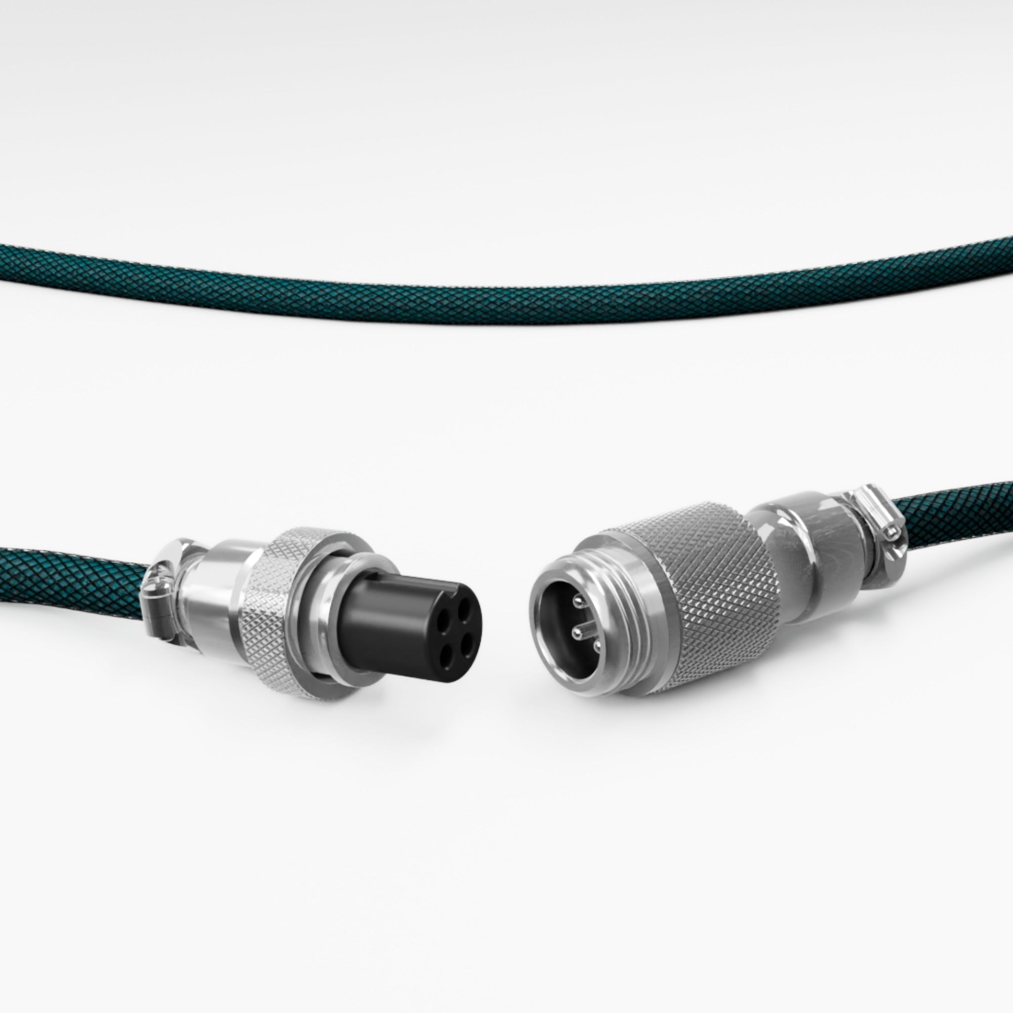 Cable de teclado enrollado cian