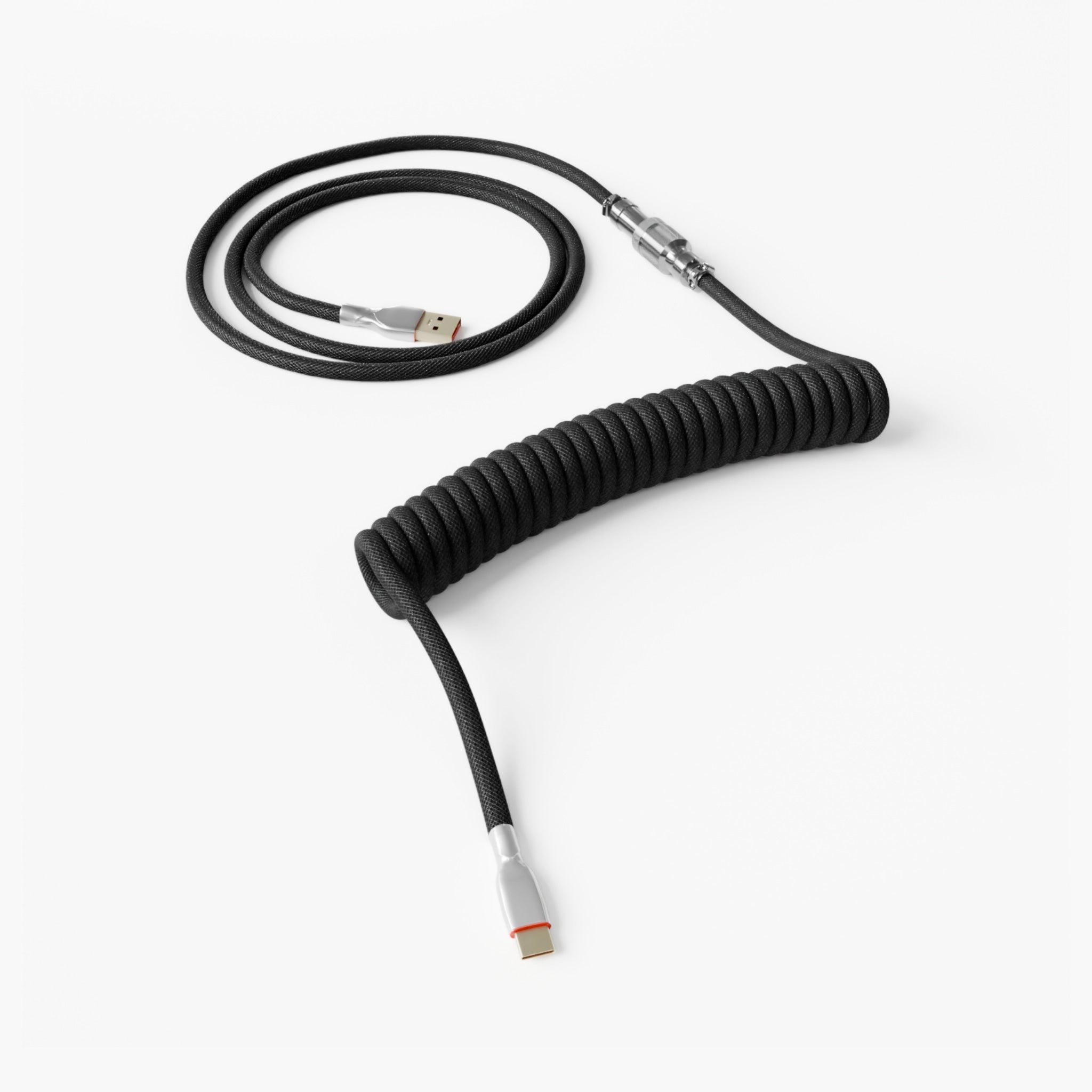 Cable de teclado negro en espiral