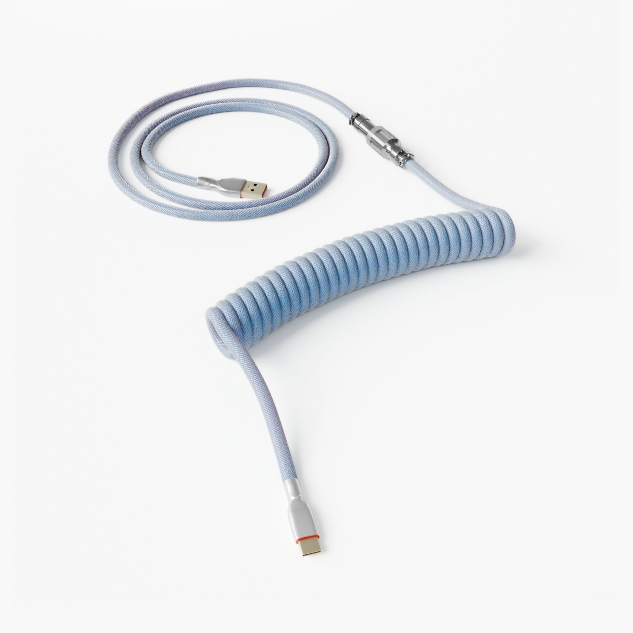 Light Blue Coiled Keyboard Cable