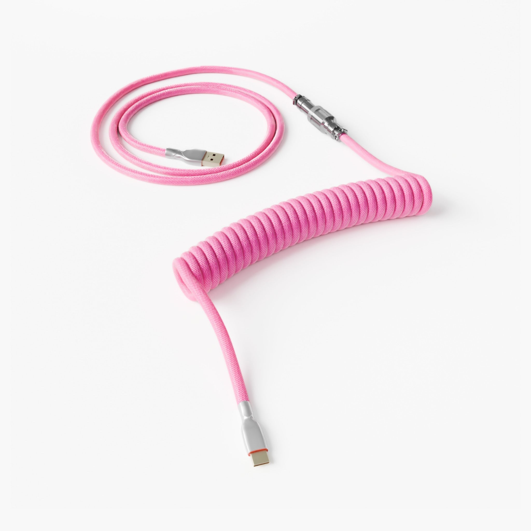 Cable de teclado enrollado rosa