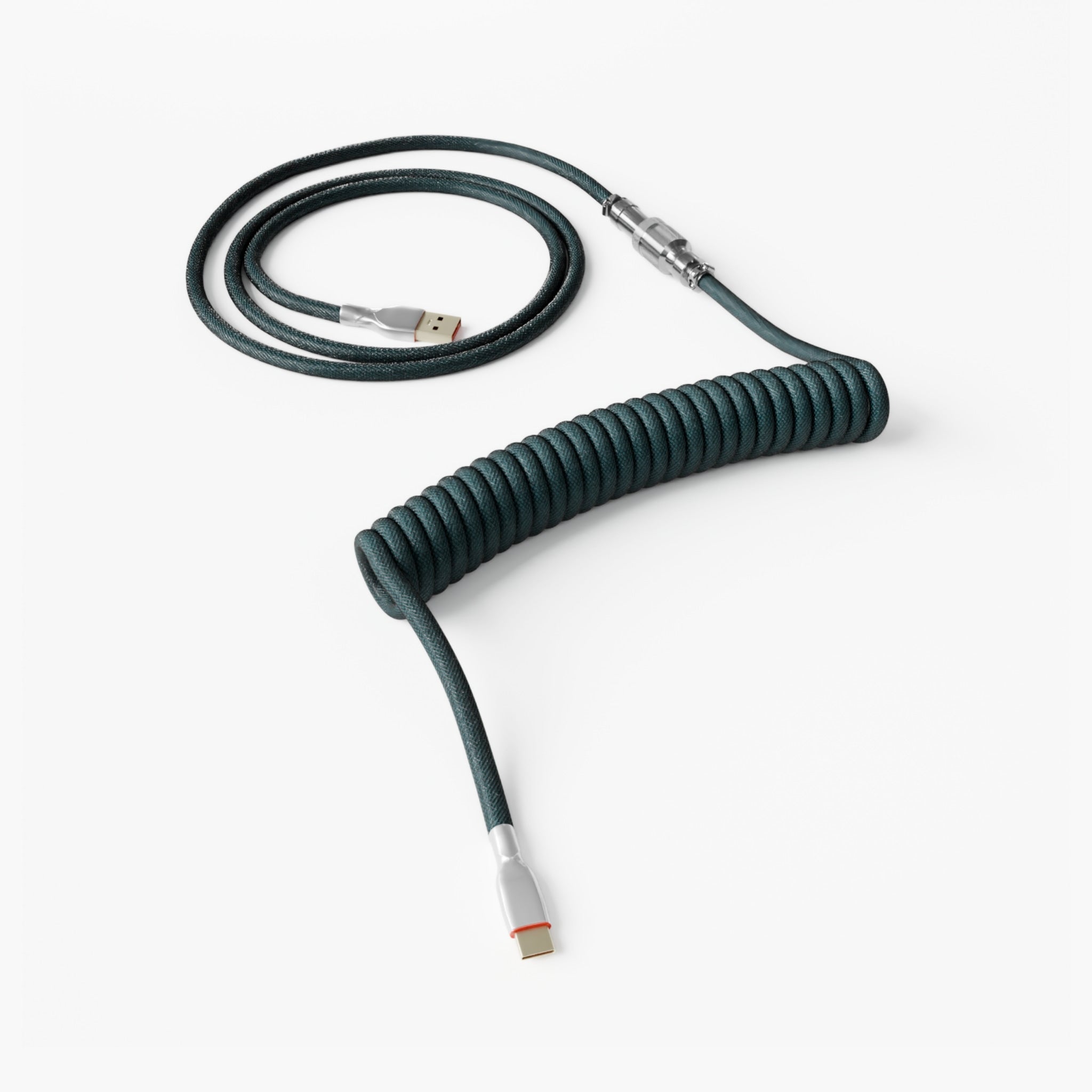 Cable de teclado enrollado cian