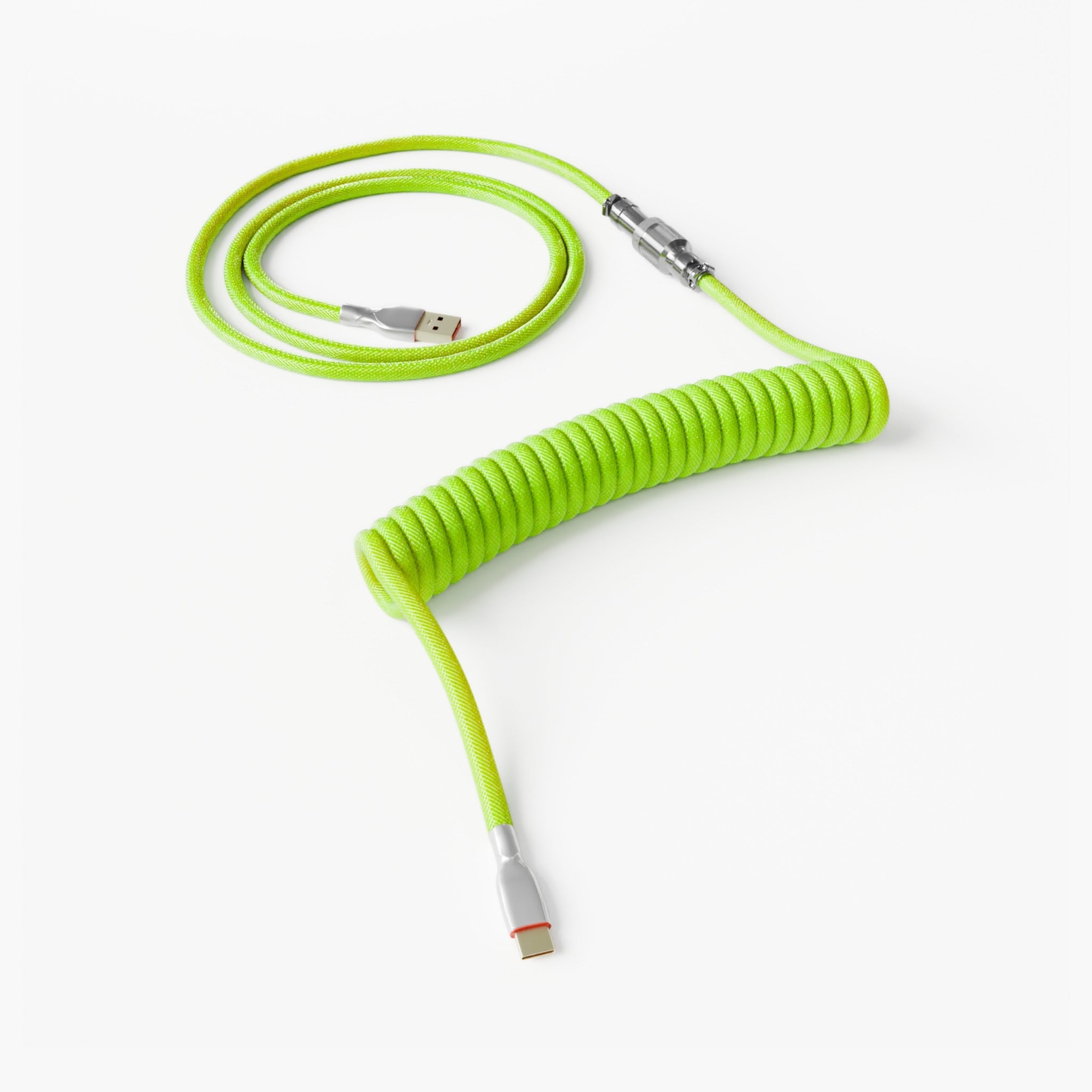 Light Green Coiled Keyboard Cable