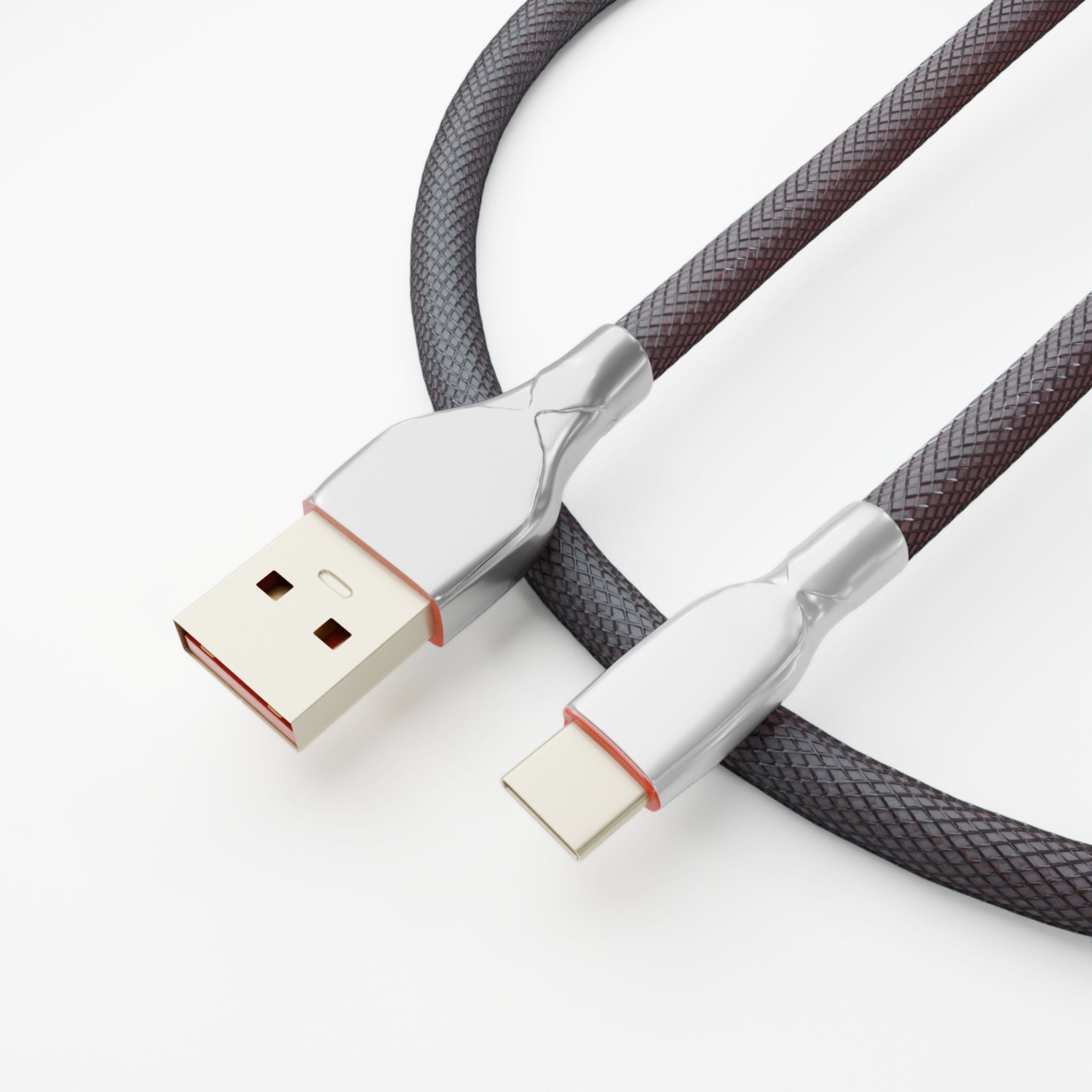 Grey Coiled Keyboard Cable