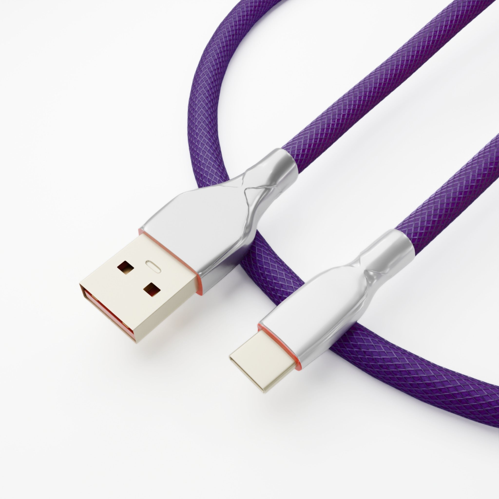 Purple Coiled Keyboard Cable