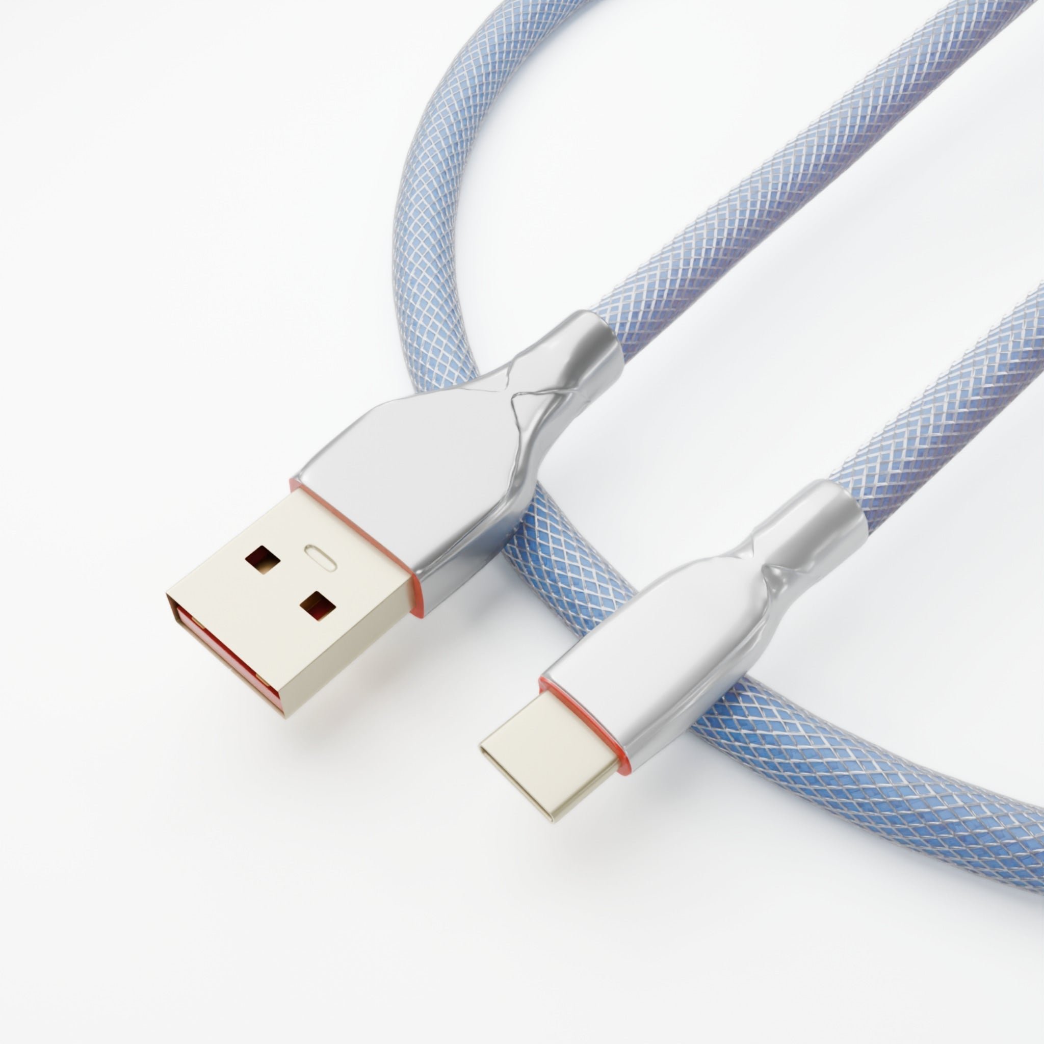 Light Blue Coiled Keyboard Cable