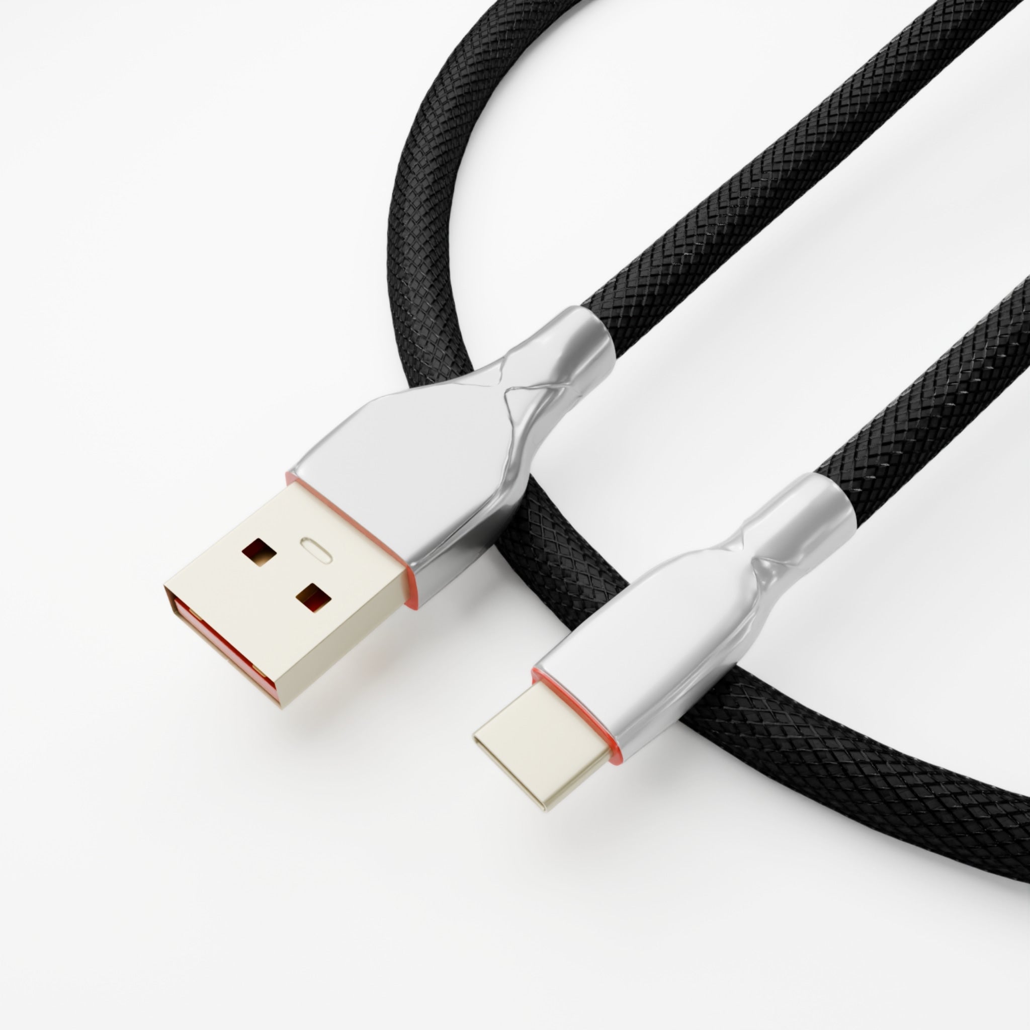 Cable de teclado negro en espiral