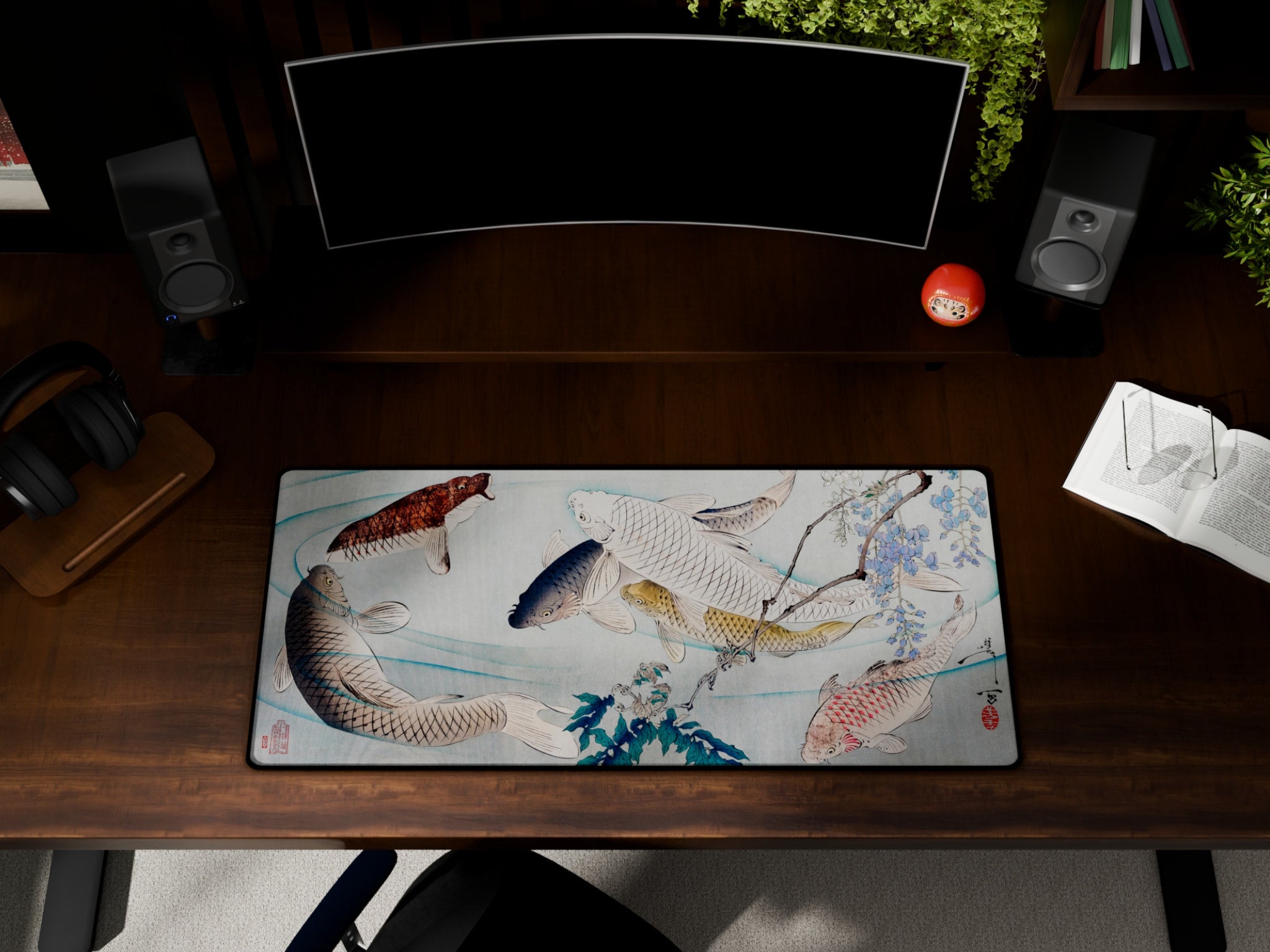 CARP WITH WISTERIA, BY YOSHITOSHI