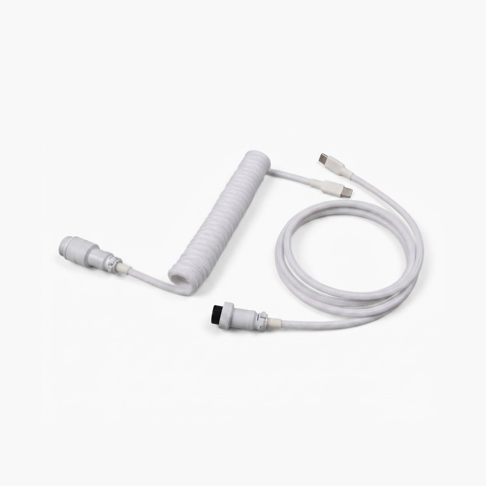 Pure White Coiled Keyboard Cable