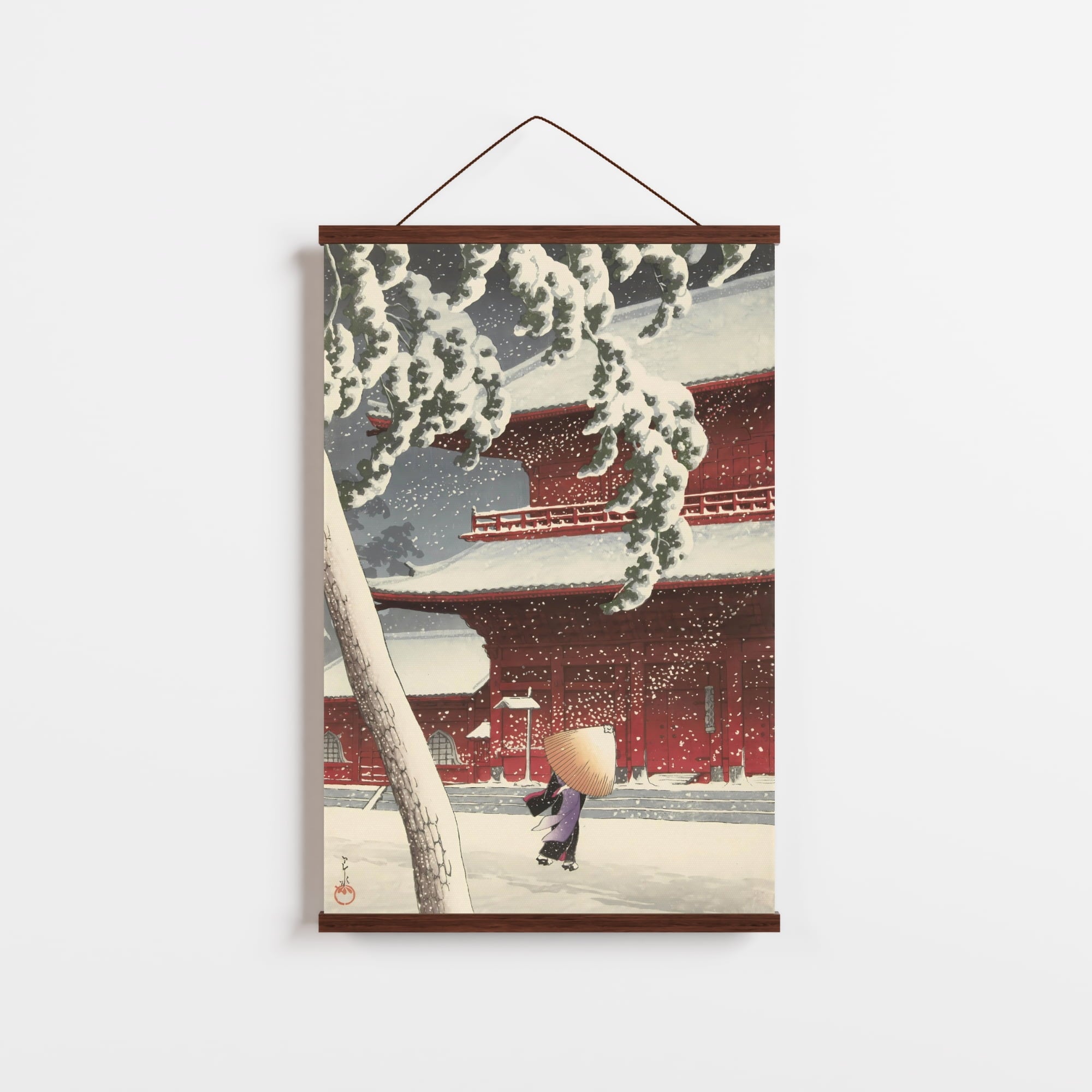 TEMPLE IN THE SNOW, BY HASUI