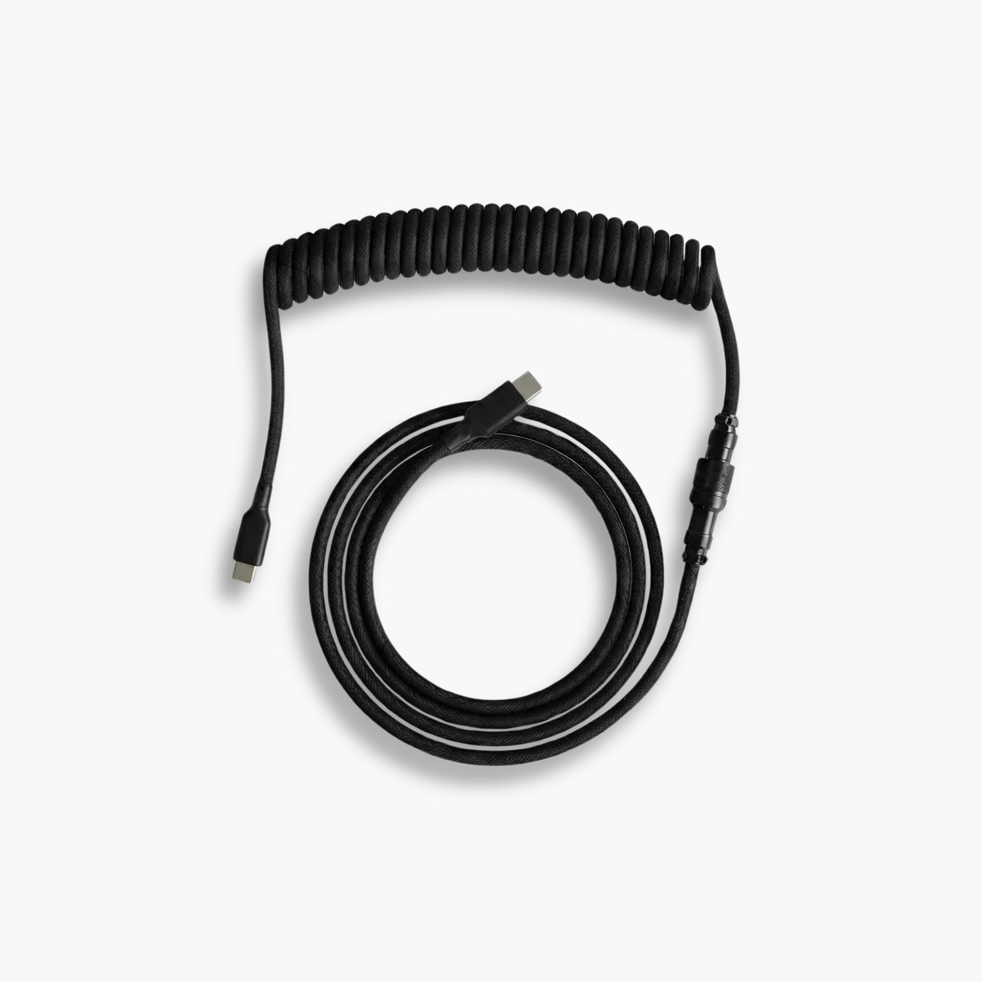 All-Black Coiled Keyboard Cable