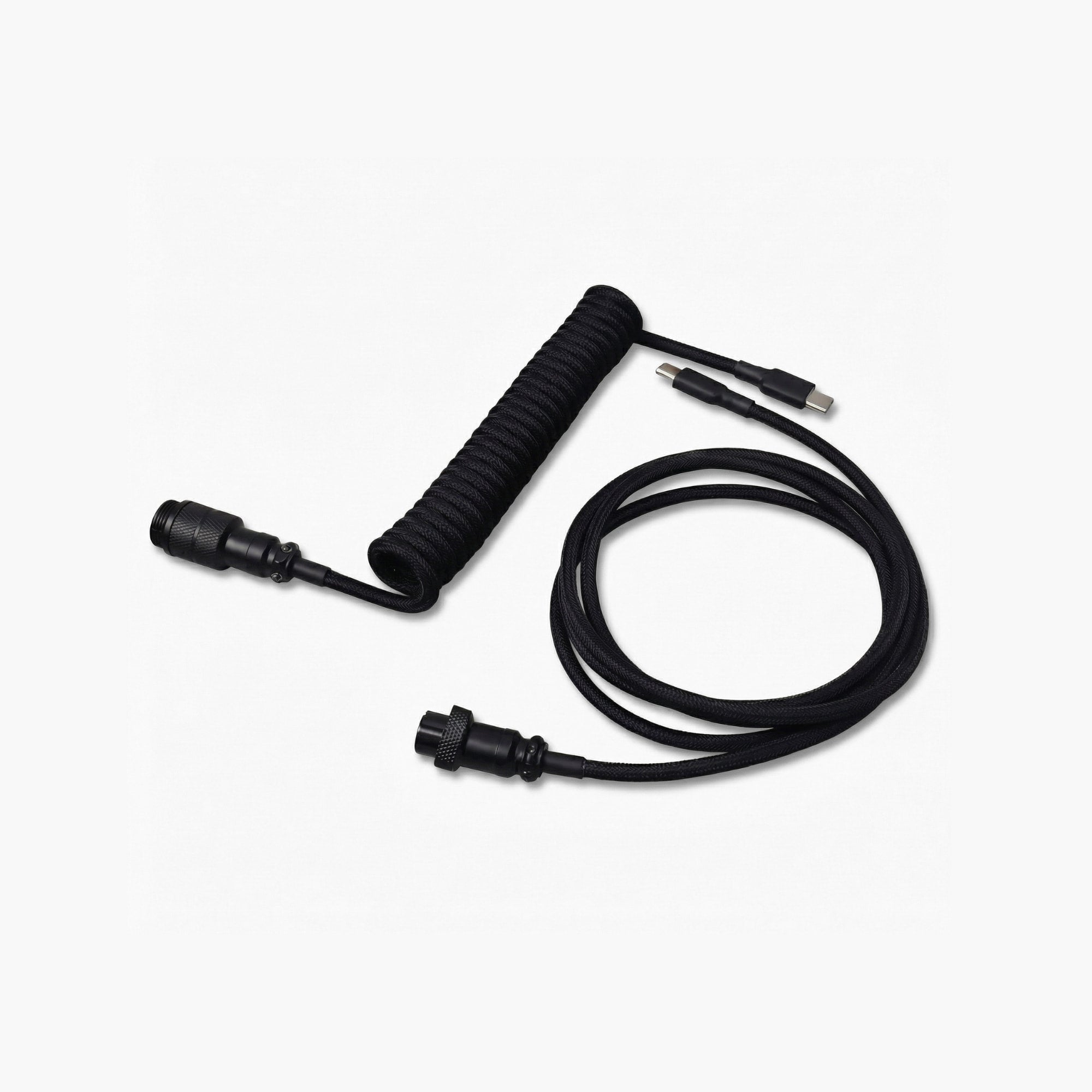 All-Black Coiled Keyboard Cable