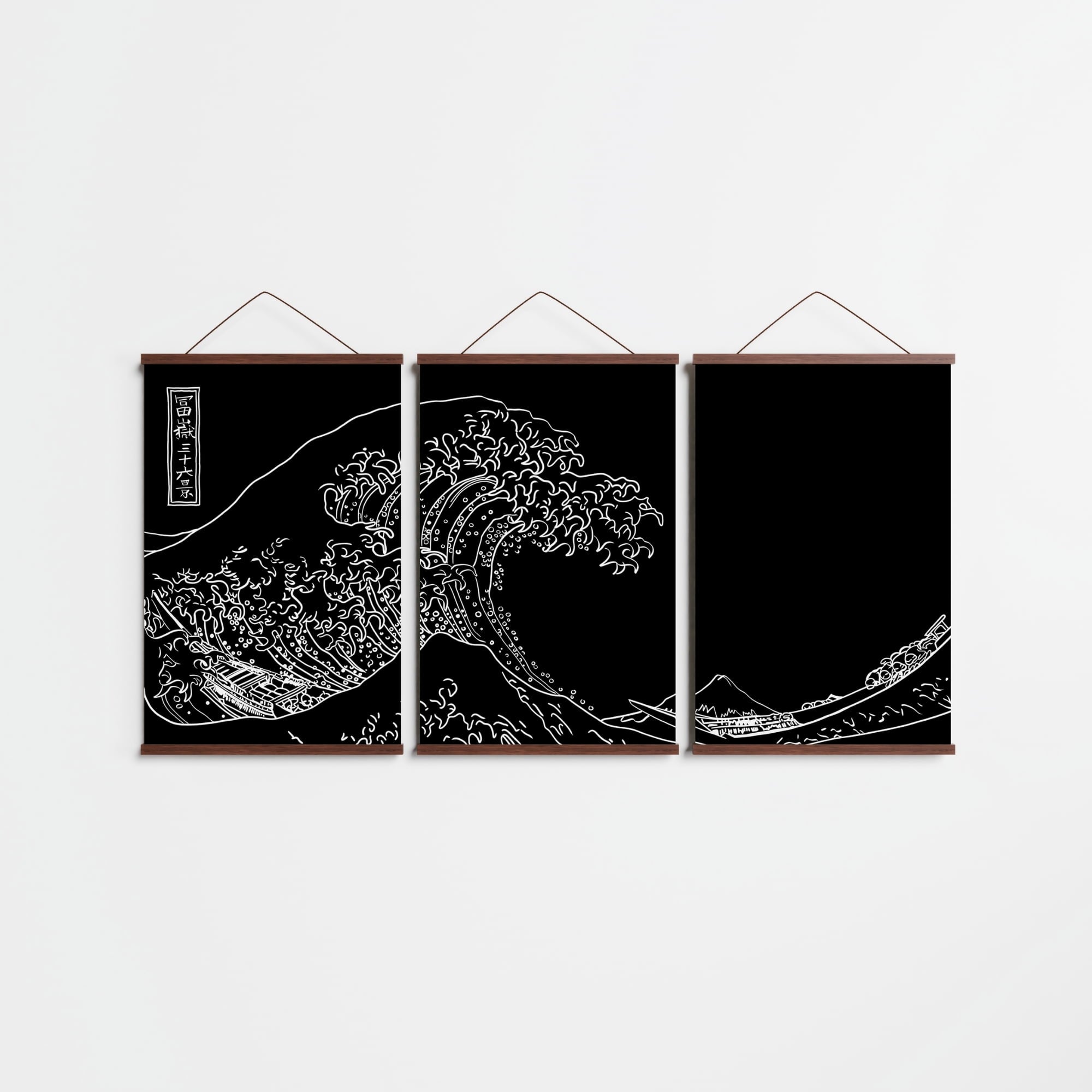 THE GREAT WAVE OFF KANAGAWA, BY HOKUSAI (B&W EDITION)